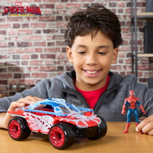 HASBRO G2445 SPIDERMAN BRAND NEW DAY Stretch & Blast Buggy, Set con Action Figure e Veicolo, da 11,4 cm - 4 ANNI+