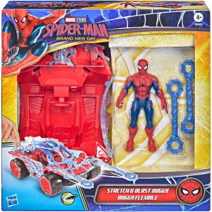 HASBRO G2445 SPIDERMAN BRAND NEW DAY Stretch & Blast Buggy, Set con Action Figure e Veicolo, da 11,4 cm - 4 ANNI+