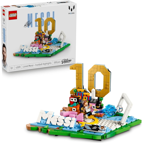LEGO 43011  EDITIONS LIONEL MESSI – Highlights Calcistici Giocattolo - Modello 3D da Esposizione con Minifigure da Collezione