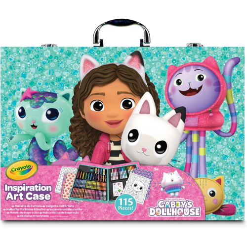 CRAYOLA 04-2966 Valigetta dell'Artista Gabby's Dollhouse, Kit Creativo con 115 Pezzi, Pennarelli, Matite, Cere, Colle Glitter