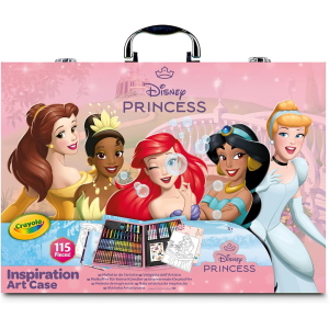 CRAYOLA 25-1094  PRINCIPESSE VALIGETTA DELL'ARTISTA - Kit Creativo con 115 Pezzi Assortiti, Età Consigliata: 5-10 Anni