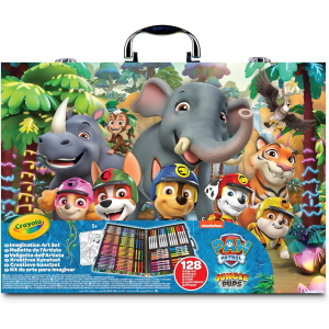 CRAYOLA 04-1184 Valigetta di Colori Paw Patrol,Ideale per disegnare e colorare, 128 pezzi, pennarelli, pastelli a cera e matite colorate