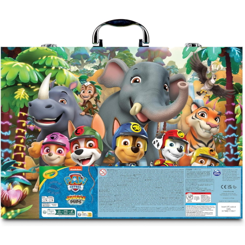 CRAYOLA 04-1184 Valigetta di Colori Paw Patrol,Ideale per disegnare e colorare, 128 pezzi, pennarelli, pastelli a cera e matite colorate