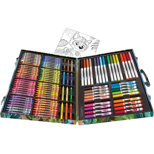 CRAYOLA 04-1184 Valigetta di Colori Paw Patrol,Ideale per disegnare e colorare, 128 pezzi, pennarelli, pastelli a cera e matite colorate