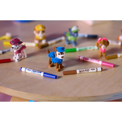 CRAYOLA 74-0291 WASHIMALS Paw Patrol, Set Attività con 5 Cuccioli, 8 Pennarelli Lavabili, Vasca, Spazzolina, per Bambini 3 Anni +
