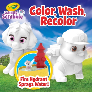 CRAYOLA 74-0291 WASHIMALS Paw Patrol, Set Attività con 5 Cuccioli, 8 Pennarelli Lavabili, Vasca, Spazzolina, per Bambini 3 Anni +
