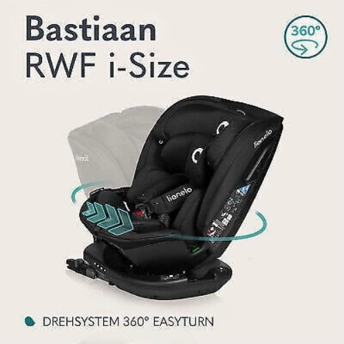 SEDIA AUTO per bambini Lionelo Bastiaan RWF i-Size 0-36 kg ISOFIX 360°...