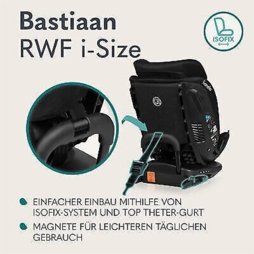 SEDIA AUTO per bambini Lionelo Bastiaan RWF i-Size 0-36 kg ISOFIX 360°...
