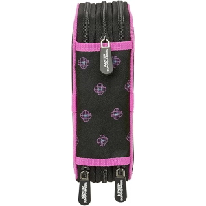 K-POP DEMON HUNTERS ASTUCCIO 3 ZIP NERO, comodo e versatile, resistenza, 12,5 x 5,5 x 19,5 cm