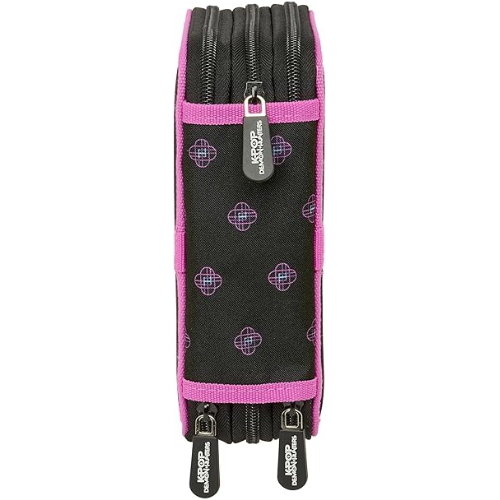 K-POP DEMON HUNTERS ASTUCCIO 3 ZIP NERO, comodo e versatile, resistenza, 12,5 x 5,5 x 19,5 cm