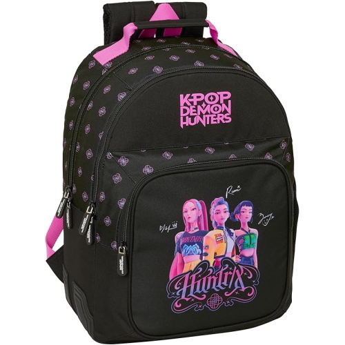 K-POP DEMON HUNTERS ORIGINAL - ZAINO ESTENSIBILE NERO, comodo e versatile, resistenza, 28,5 x 15 x 41 cm