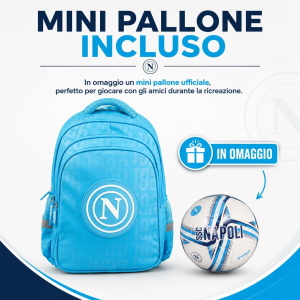 COLOURBOOK SSCN26002 ZAINO SCUOLA SSC NAPOLI DARK BLUE - Pallone Omaggio