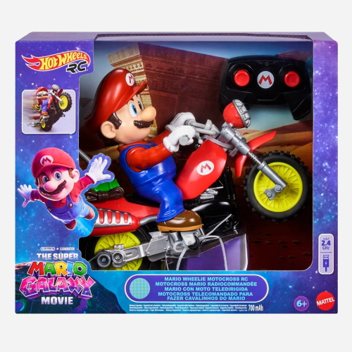 MATTEL JML15 HOT WHEELS MARIO GALAXY MOVIE MARIO CON MOTOCROSS