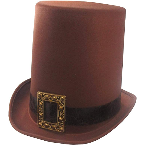 Eurotoys  18355 - FUNNY 52353 CAPPELLO CILINDRO Plumepunk in Fodera con  fibia, da Uomo, Marrone - FUNNY FASHION