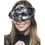 FUNNY 52344 MASCHERA STEAMPUNK Mezzo Viso, Argento, Taglia Unica