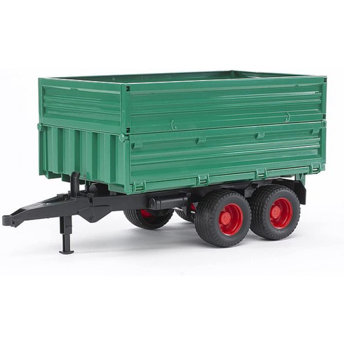 BRUDER 02010 RIMORCHIO da trasporto con asse in tandem e sponda mobile, rimorchio ribaltabile con sponda laterale