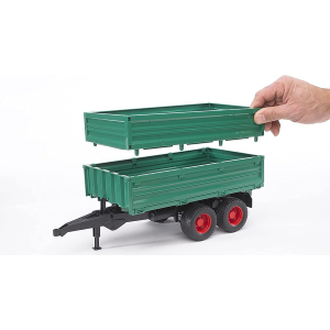 BRUDER 02010 RIMORCHIO da trasporto con asse in tandem e sponda mobile, rimorchio ribaltabile con sponda laterale