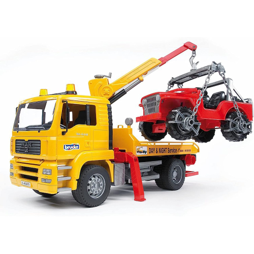 BRUDER 02750 CAMION MAN TGA TRASPORT JEEP