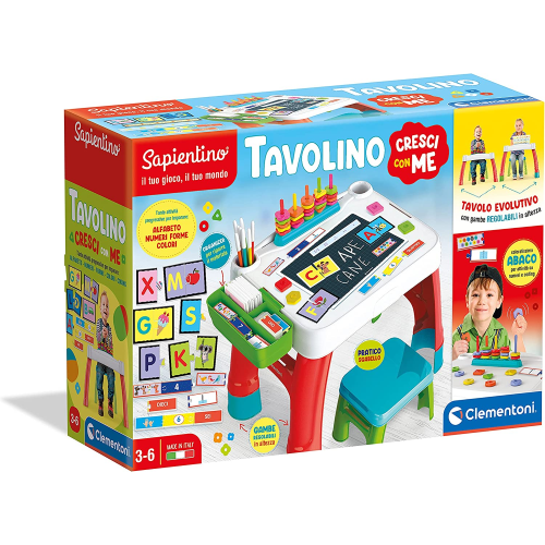 Eurotoys  CLEMENTONI 16745 SAPIENTINO TAVOLO CRESCI CON ME Evolutivo, Tavolino  Multiattività Bambini, Gioco Educativo - 3 ANNI + - CLEMENTONI -  8005125167456