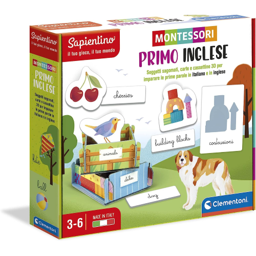 Eurotoys  8005125163649 - CLEMENTONI 16364 SAPIENTINO MONTESSORI PRIMO  INGLESE, GIOCO EDUCATIVO - 3 ANNI + - CLEMENTONI