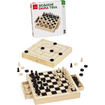 DAL NEGRO 53490 GIOCO SCACCHI/DAMA/TRIA - I tre classici giochi da tavolo in legno - 8 ANNI +