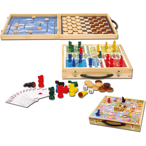 Eurotoys  18995 - GIOCHERIA GGI190034 GIOCA E RIGIOCA 100 GIOCHI RIUNITI  IN LEGNO, PER DIVERTIRSI CON TUTTA LA FAMIGLIA - 5 ANNI + - GIOCHERIA