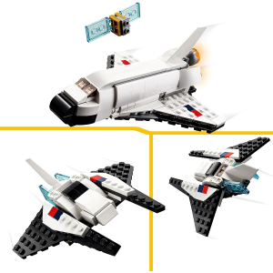 LEGO 31134 CREATOR SPACE SHUTTLE Set 3 in1 con Astronauta e Astronave Giocattolo - 6 ANNI +