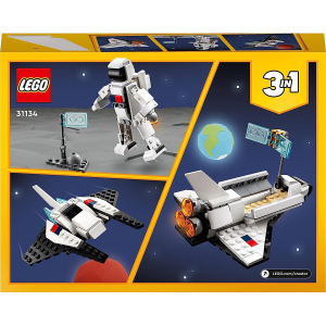 LEGO 31134 CREATOR SPACE SHUTTLE Set 3 in1 con Astronauta e Astronave Giocattolo - 6 ANNI +