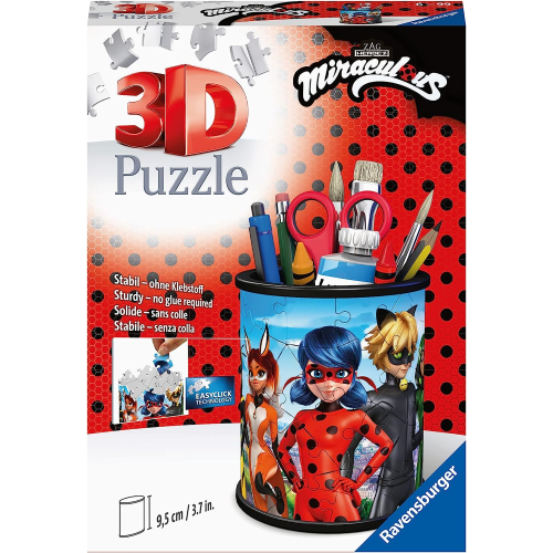 Eurotoys  4005556112784 - RAVENSBURGER 11278 PUZZLE 3D MIRACULOUS  PORTAPENNE - 6 ANNI + - RAVENSBURGER