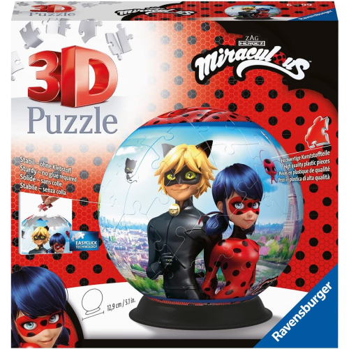 Eurotoys  4005556111671 - RAVENSBURGER 11167 PUZZLE 3D MIRACULOUS BALL - 6  ANNI+ - RAVENSBURGER