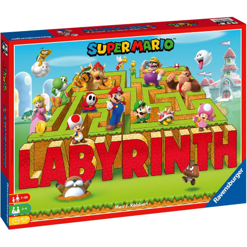 RAVENSBURGER 26063 LABYRINTH  SUPER MARIO  , Gioco Da Tavolo, Da 2 a 4 Giocatori- 7 ANNI +