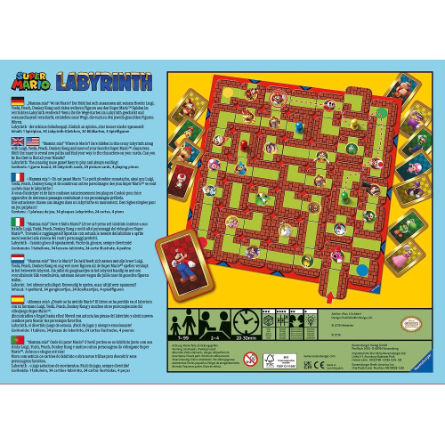 RAVENSBURGER 26063 LABYRINTH  SUPER MARIO  , Gioco Da Tavolo, Da 2 a 4 Giocatori- 7 ANNI +