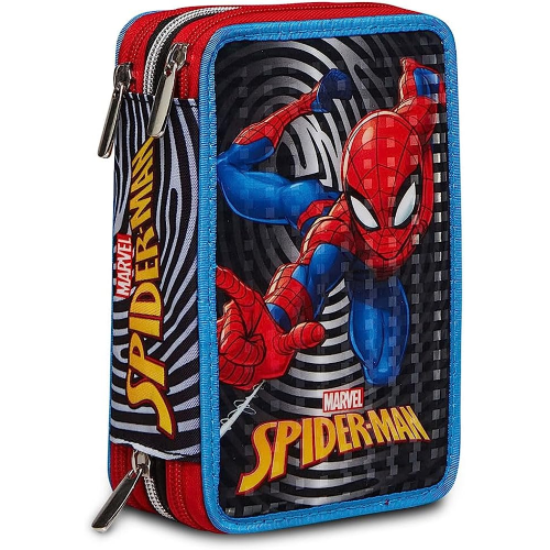 SEVEN 302902300 ASTUCCIO SEVEN SPIDERMAN TRIPLO ZIP, Per bambini e ragazzi, Scuola & Tempo Libero