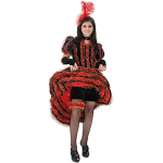 COSTUME CAN CAN ROSSO 5/6 ANNI COD.1818