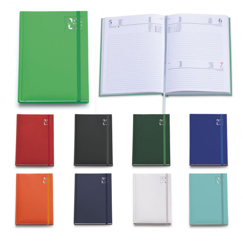 Eurotoys  8057711488391 - AGENDA 2024 GIORNALIERA CON ELASTICO 11X17  COLORE VERDE CHIARO - COLOURBOOK