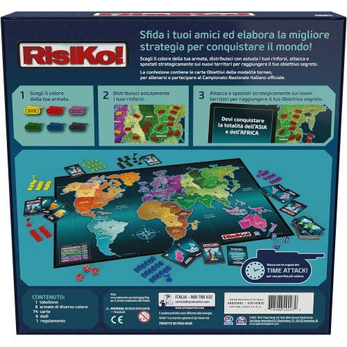 Eurotoys  EDITRICE GIOCHI 6067901 GIOCO RISIKO, Gioco da tavolo di  strategia - Gioco in scatola per adulti e bambini - 10 ANNI + - EDITRICE  GIOCHI - 778988492994