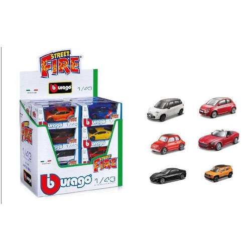 BURAGO 01277 STREET FIRE MODELLINI AUTO FIAT JEEP 1/43 ASSORTITI