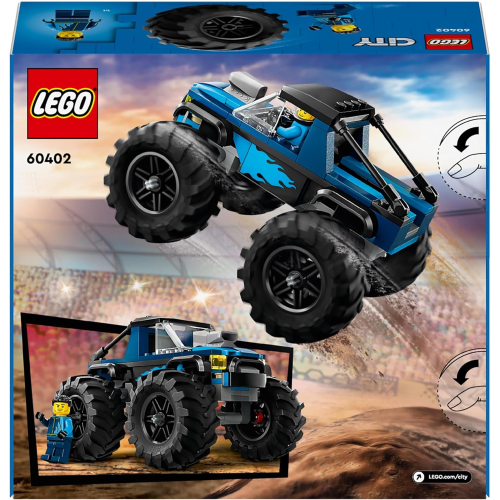 Eurotoys  5702017566757 - LEGO 60402 City Monster Truck Blu, Giocattolo  Fuoristrada Off-Road da Costruire, Giochi per Bambini e Bambine da 5 Anni  in su con Costruzioni, Regalo Divertente con Minifigure del