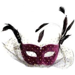 MASCHERA COLOMBINA VELETTA BORDEAUX