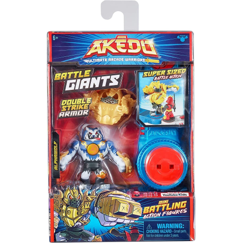 AKEDO 14286 Ultimate Arcade Warriors Giants Mini Battling Action Figures Ready, Fight, Split Strike-Alphawolf