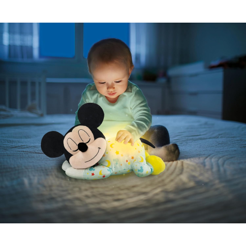 CLEMENTONI 17957 Mickey Mindfulness Plush - Peluche Disney Musicale, Rilassante, Cromoterapia, Rumori Bianchi, Luci e Melodie 0 Mesi