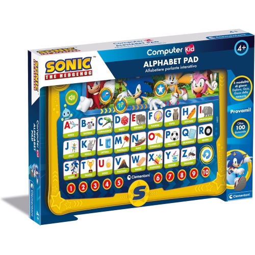 CLEMENTONI 16822 COMPUTER KID SONIC ALFABETIERE PARLANTE INTERATTIVO - 4 ANNI +