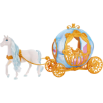 MATTEL HYM33 Disney Princess - Carrozza di Cenerentola, playset mobile con dettagli dorati e cavallo bianco - 3 ANNI+