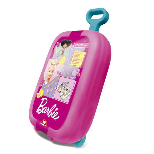 BARBIE TROLLEY 64868 Trolley BARBIE Made in Italy, Album da Colorare, Stickers, Pennarelli e Matite, Set Timbrini Bimbi