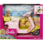 MATTEL FRP56 BARBIE SCOOTER e Cagnolino, Moto con Cucciolo e Casco, Bambola non Inclusa, per Bambini 3 + Anni