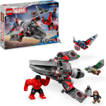LEGO 76292 Marvel Battaglia Captain America vs. Hulk Rosso con Aereo - 8 ANNI+