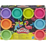 HASBRO E5044 PLAYDOH Pack NEON, da 2 anni in su, Confezione da 8 Vasetti Pasta da Modellare Neon Colori Vivaci 