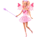 MATTEL JCP76 BARBIE FATINA CAMBIA COLORE, Fata con bacchetta stellata, bambola a tema fantasy con capelli bondi - 3 ANNI+