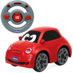 CHICCO 11457 FIAT 500 ROSSA RDC, Auto sportiva con telecomando Fiat 500 RC ,con volante intuitivo E SUONI -  2 ANNI+