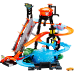 MATTEL FTB67 HOT WHEELS MEGA AUTOLAVAGGIO, Playset per Macchinine con Pista Selvaggia e Coccodrillo